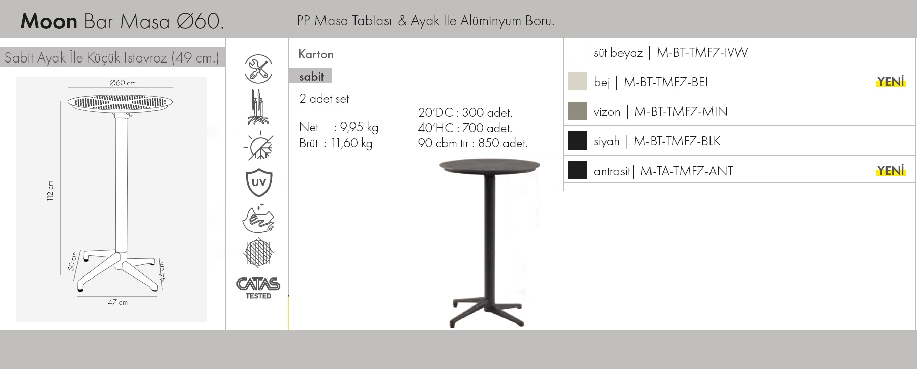 Moon Masa Ø60 - Bar